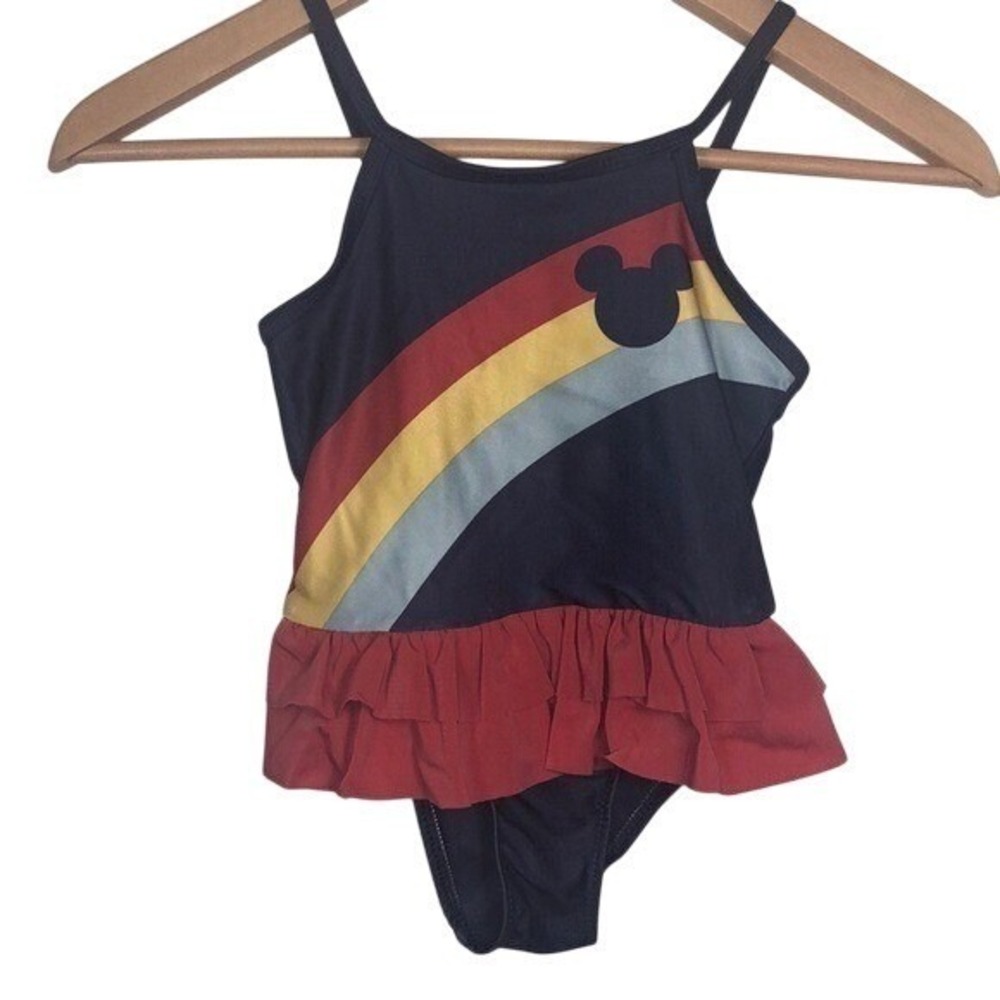 JUNK FOOD Disney Rainbow MICKEY MOUSE Swimsuit 3T‎